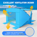 Beach Tent Sun Shelter,4-6 Person Beach Shade Tent, Easy Setup Upf 50+ Uv Protection Portable Lightweight Beach Cabana Sun Shade