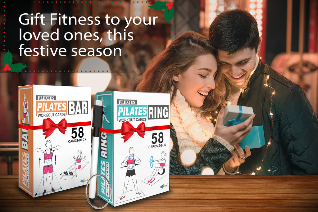 Flexies Pilates Bar Workout Cards - 58 Exercise Cards With Pilates Stick Work Out Postures, Instructions & Breathing Tips  Free