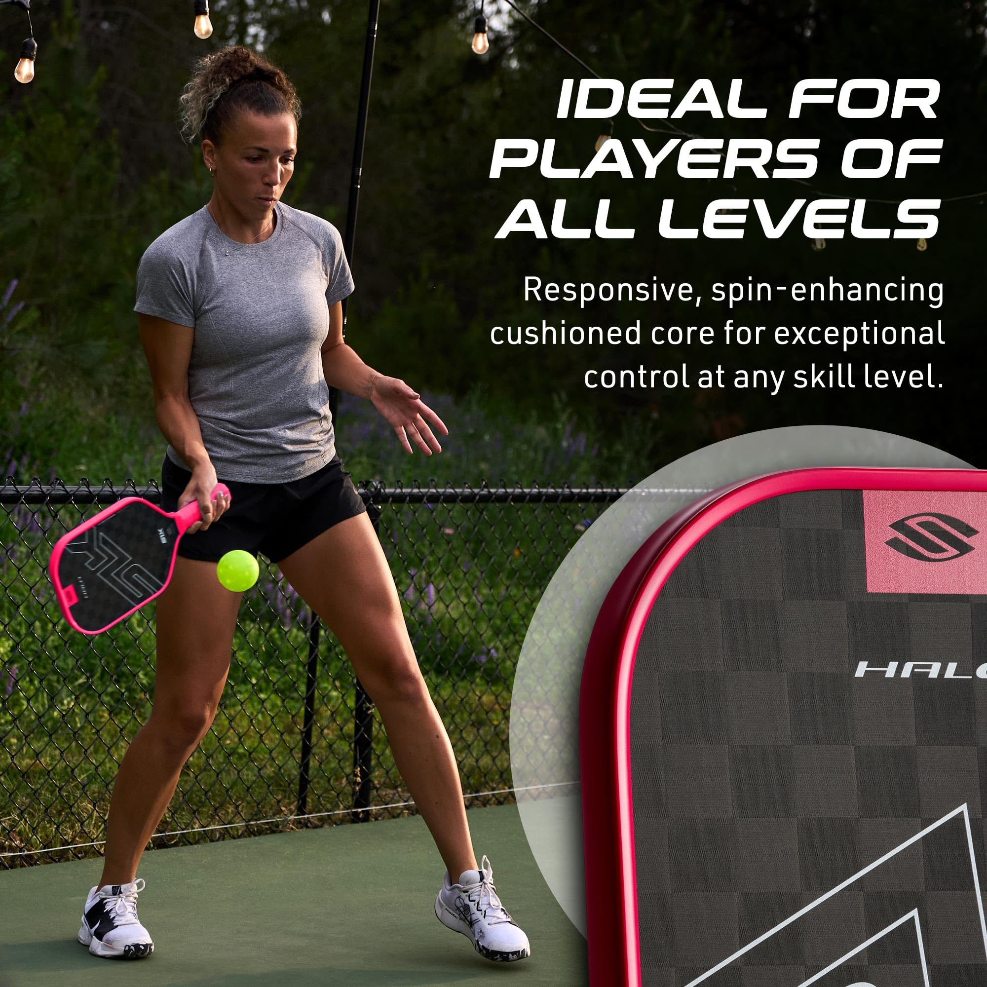 Selkirk Sport Slk Halo Control Xl Pickleball Paddle | Raw Carbon Fiber Pickleball Paddle With A Rev-Core Power Polymer Core | De
