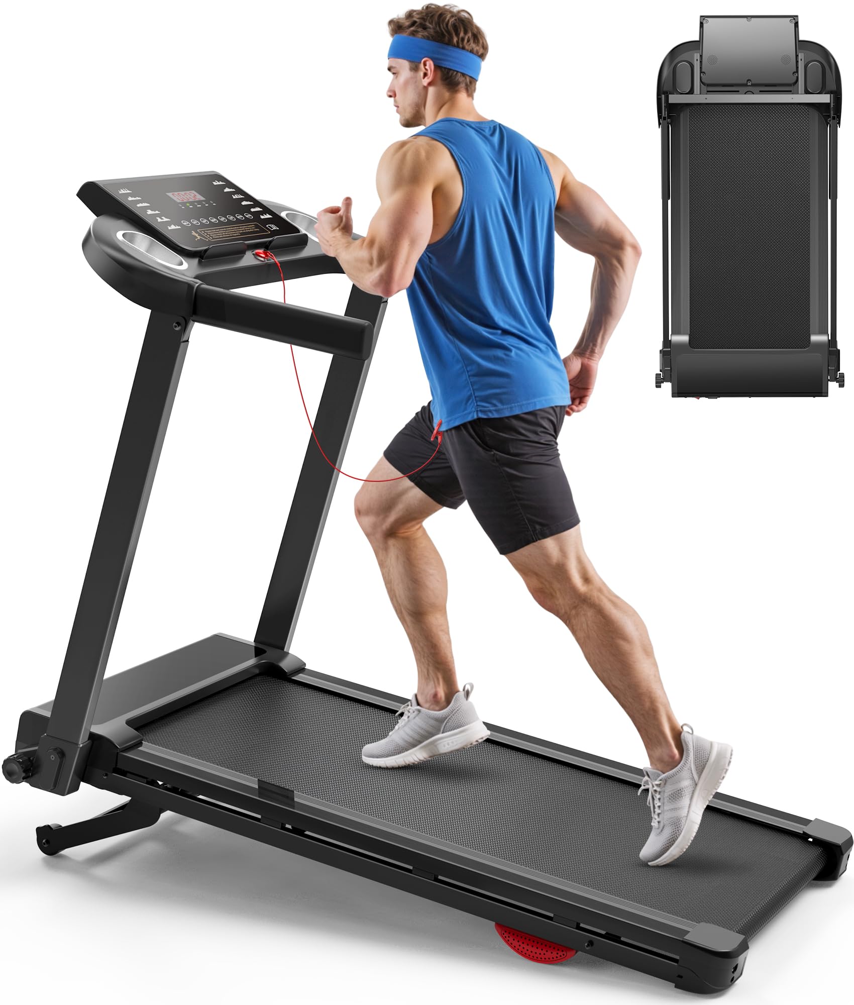 CIIHI Treadmill with 18% Auto Incline - 350 LBS Capacity Foldable Treadmill with Incline and App - Walking Running Machine for H
