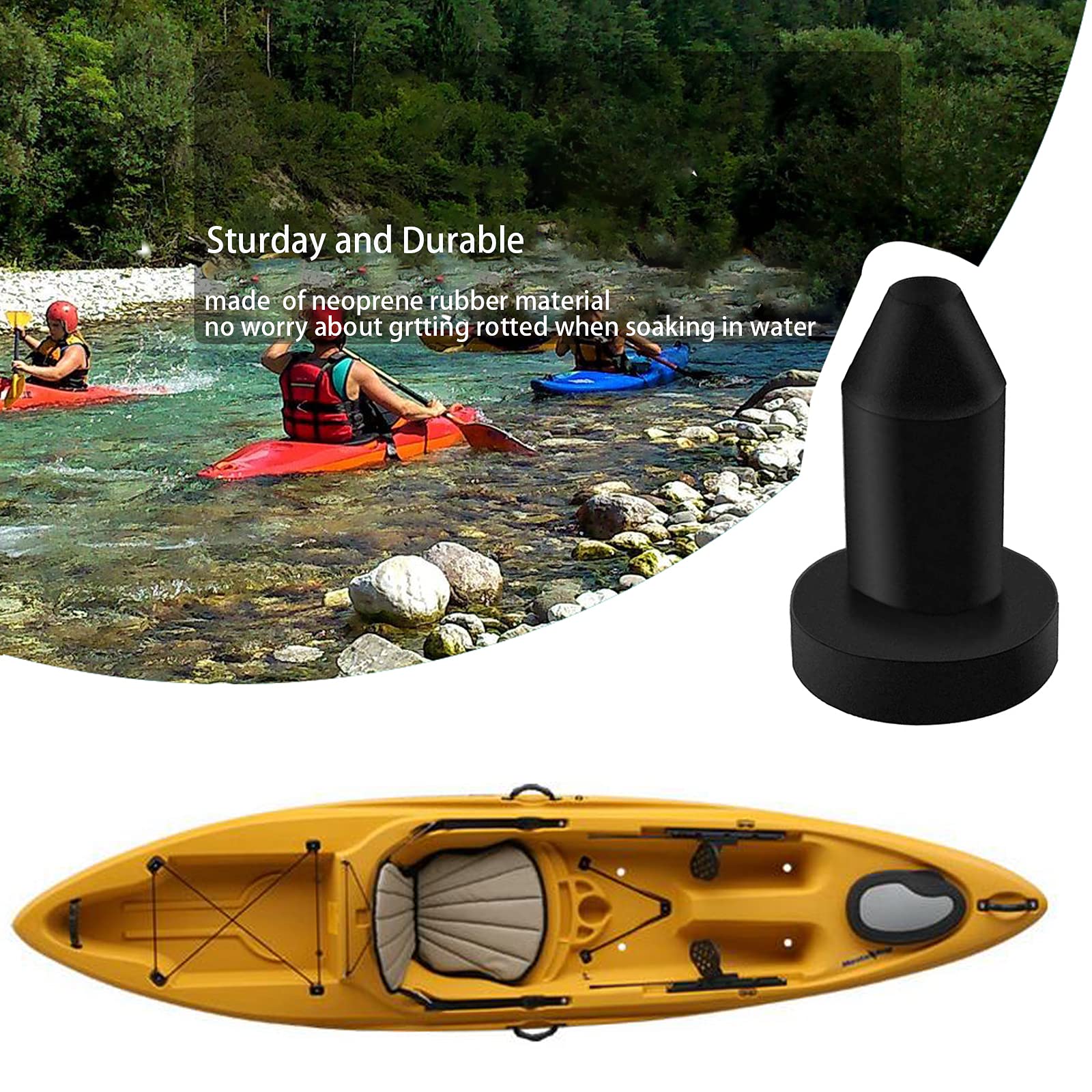 3 Pack Kayak Drain Plug Scupper Plugs For Kayak Boat Drain Plugs Canoe Drain Holes Stoppers Compatible With Sun Dolphin Kayaks A