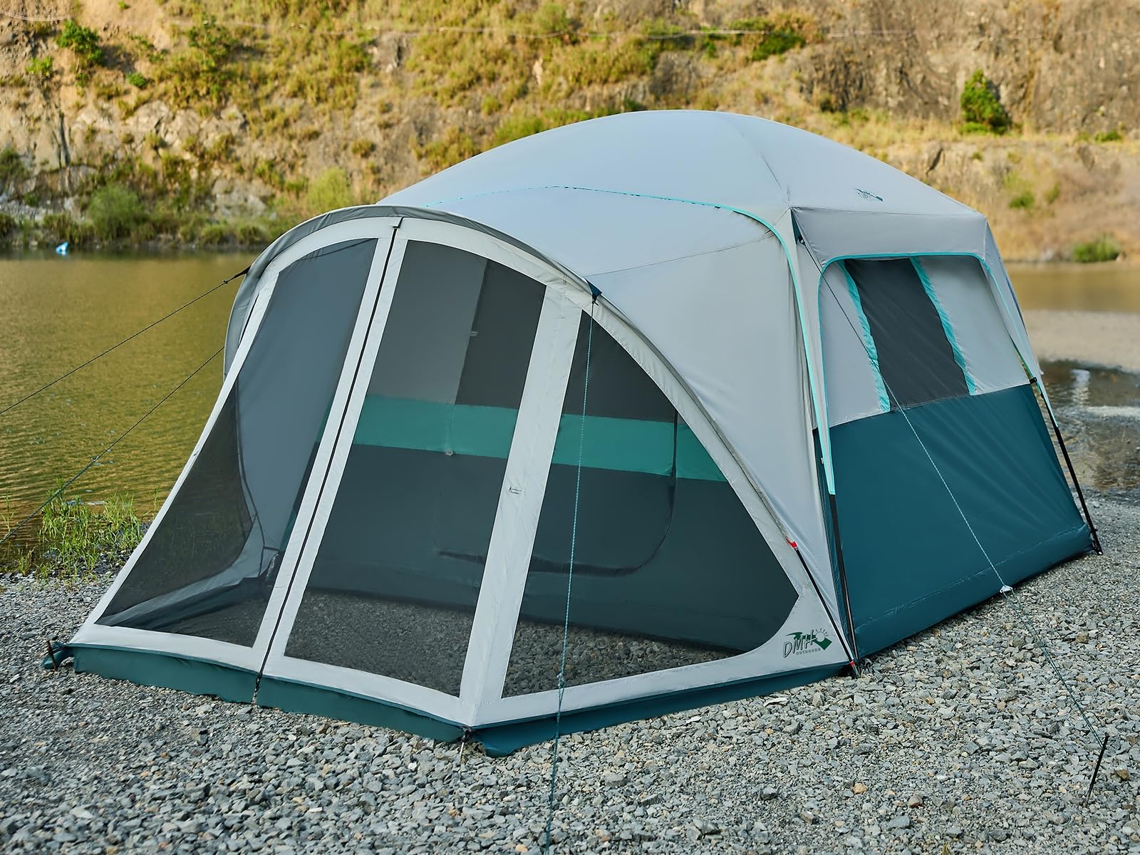 Tents For Camping 6 Person Camping Tent With Screen Porch, Weatherproof Large Cabin Tent With Rainfly And Carry Bag, Family Tent