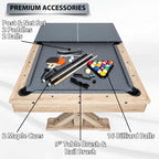 Freetime Fun 3 In 1 Multi Game 7 Ft Pool Table With Dining Top And Ping Pong Table, Includes Billiard Accessories And Tennis Pad