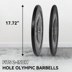 Fitvids 2'' Olympic Bumper Plate Weight Plates With Steel Hub, 50-Pound Set, 2X 10Lb, 2X 15Lb, Rubber