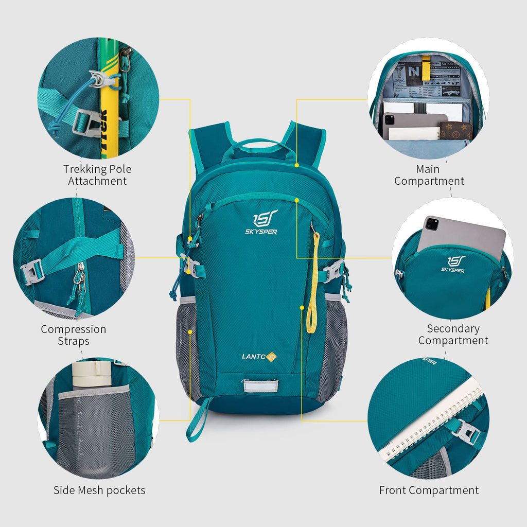 SKYSPER Small Hiking Backpack, 20L Lightweight Travel Backpacks Hiking Daypack for Women Men