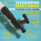 Star Brite Extending Boat Hook - Telescoping, Floating, Multi-Purpose - Extends From 4.5 Ft. (137 Cm) To 8 Ft. (243 Cm) (040609)