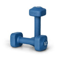Tone Fitness 12 lb Neoprene Dumbbell Pair for Home Workouts - Non-Slip Design - Blue