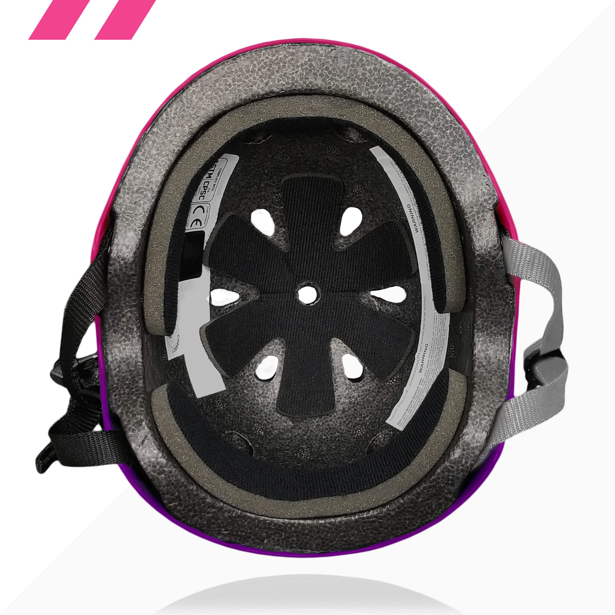 80Six Dual Certified Kids Bike, Skate, And Scooter Helmet, Pink Purple Fade, Small/Medium - Ages 8+