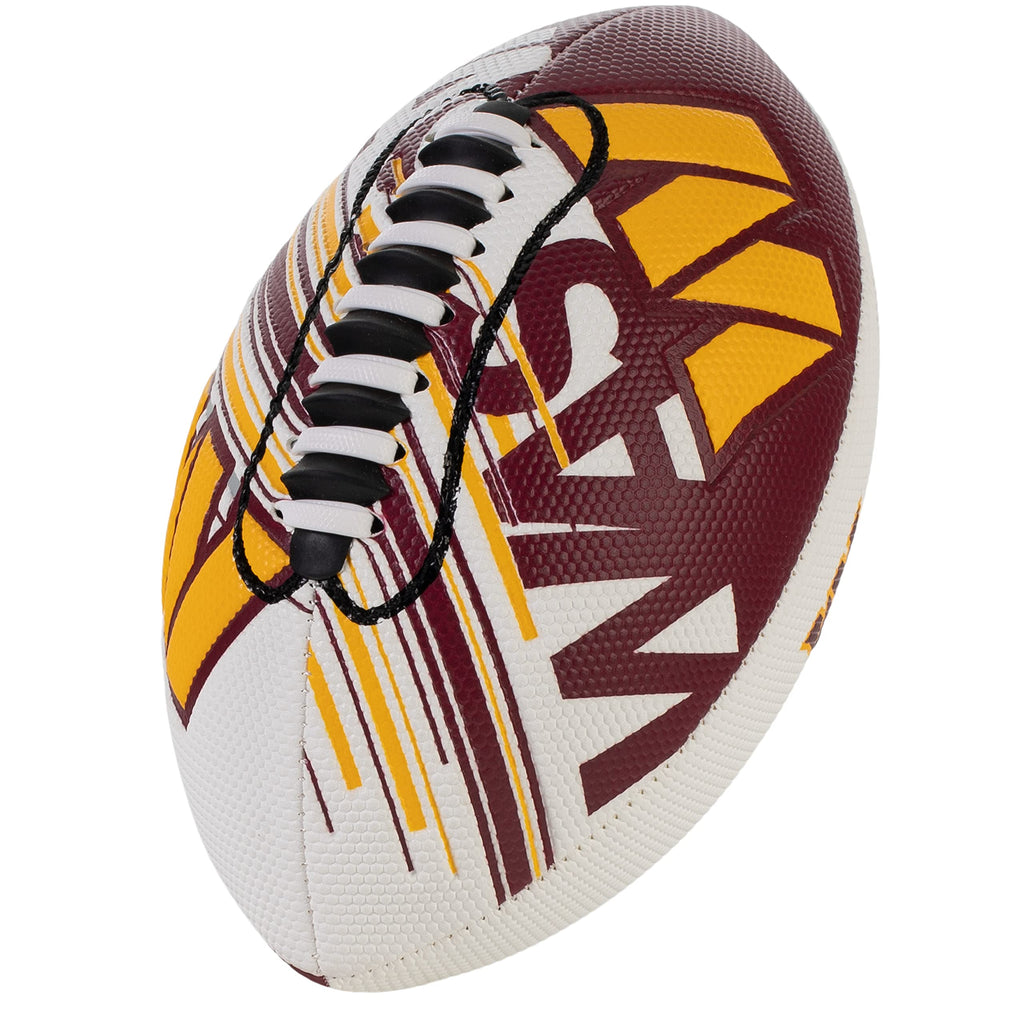 Franklin Sports Nfl Washington Commanders Football - Youth Mini Football - 8.5'' Junior Size Ball - Spacelace Easy Grip Texture-