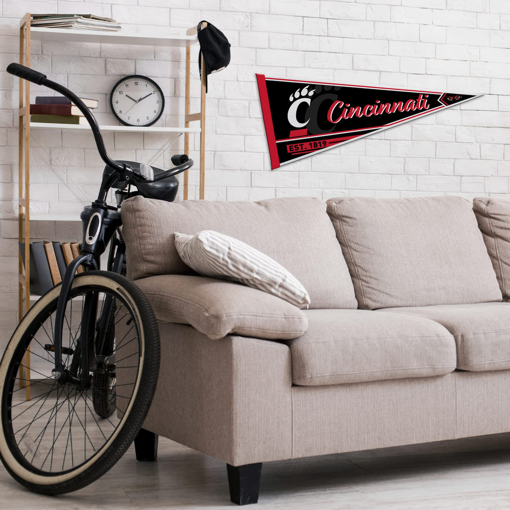 Rico Industries Ncaa Cincinnati Bearcats Classic 12'' X 30'' Felt Wall D  Cor Pennant - Great For Home/Bed Room/Man Cave D  Cor