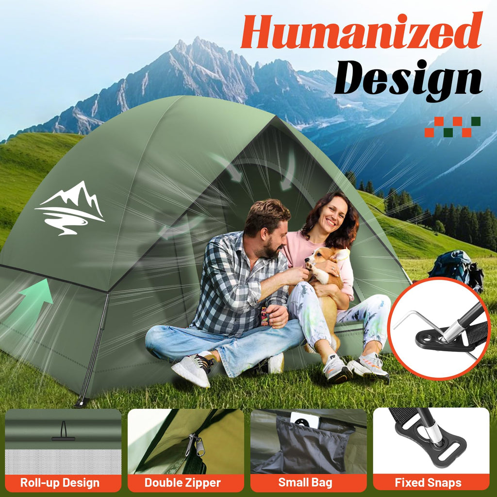 Tents For Camping 3-4 Person With Rainfly, Camping Tents Waterproof Windproof, Not Crowded For 2 Person Camping Tent, Outdoor Do