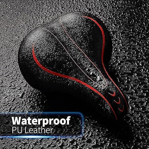 Xmifer Oversized Bike Seat, Comfortable Bike Seat - Universal Replacement Bicycle Saddle - Waterproof Leather Bicycle Seat With