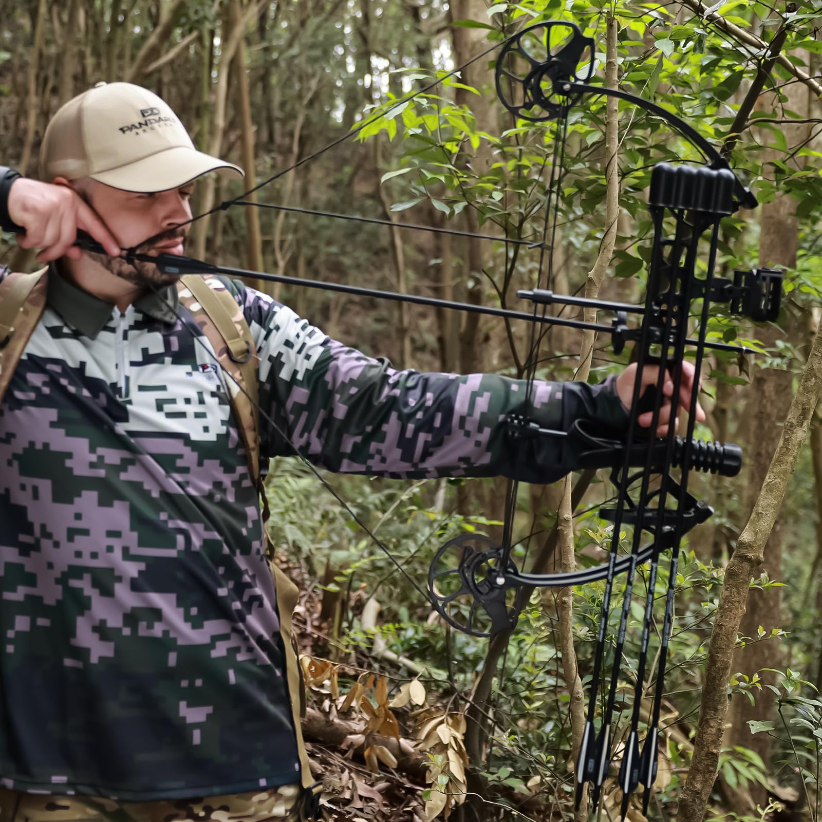 Pandarus Archery Ready To Hunt Lightweight Compound Bow Package For Adults And Youth,0-50 Lbs Draw Weight,290Fps,Limbs Made In U