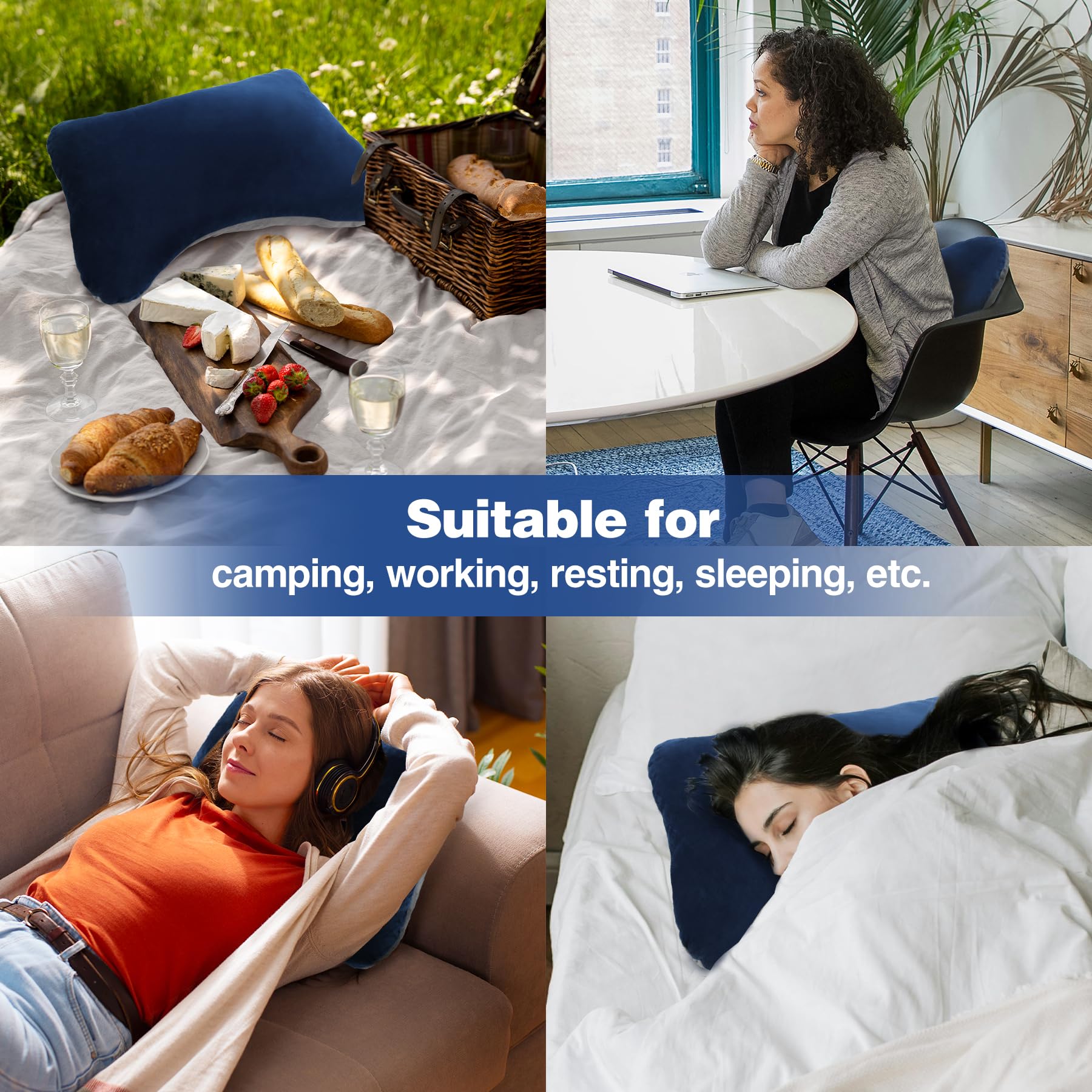 Redcamp Memory Foam Camping Pillow For Sleeping Lightweight And Compressible, Travel Pillow For Camping, Hiking, Backpacking