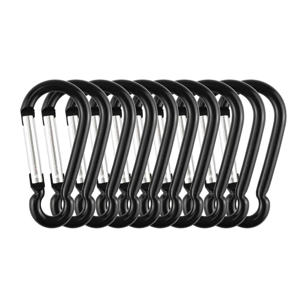Swatom Aluminum Carabiner Clip2.7 Inches Spring Snap Hook Keyring Carabiners Black For Camping Traveling Hiking Keychains Outdoo