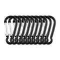 Swatom Aluminum Carabiner Clip 3.1 Inches Spring Snap Hook Keyring Carabiners Black For Camping Traveling Hiking Keychains Outdo