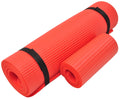 Fitvids 1/2-Inch Extra Thick High Density Anti-Tear Exercise Yoga Mat With Knee Pad And Carrying Strap, Red