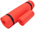 Fitvids 1/2-Inch Extra Thick High Density Anti-Tear Exercise Yoga Mat With Knee Pad And Carrying Strap, Red