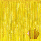 3 Pack Gold Foil Fringe Curtain Backdrop, 3.28Ft X 8.2Ft Metallic Tinsel Foil Fringe Streamer Curtains For Photo Booth, Valentin