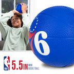 Franklin Sports Nba Philadelphia 76Ers Mini Foam Basketball - Kids 5.5'' Inch Toy Basketball For Over The Door + Mini Indoor Hoo