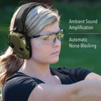 Howard Leight By Honeywell Impact Sport Sound Amplification Electronic Shooting Earmuff, Green