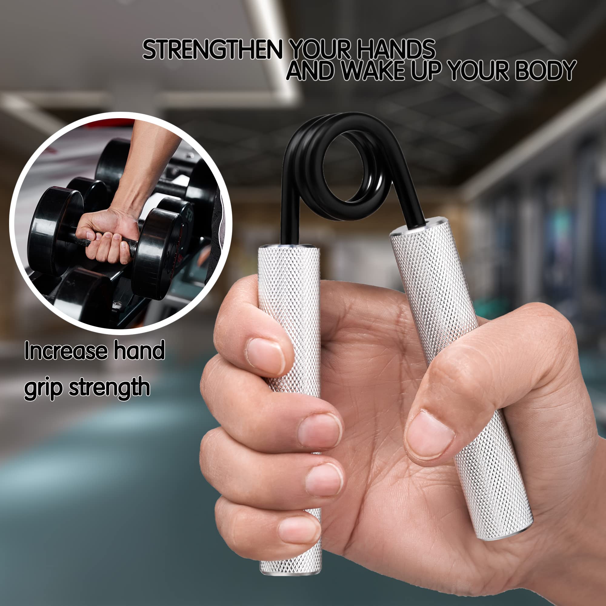 Xzyppci Metal Grip Strength Trainer 6Pack,50-300Lb Hand Gripper Set,Non-Slip Heavy-Duty Wrist Forearm Strengthener,Hand Grip Str