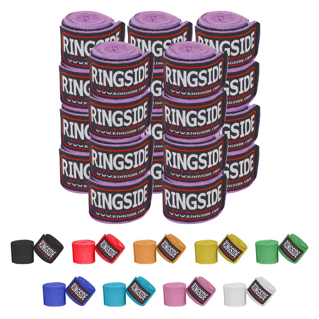 Ringside Mexican Style Boxing Hand Wraps (10 Pairs Pack), Neon Purple