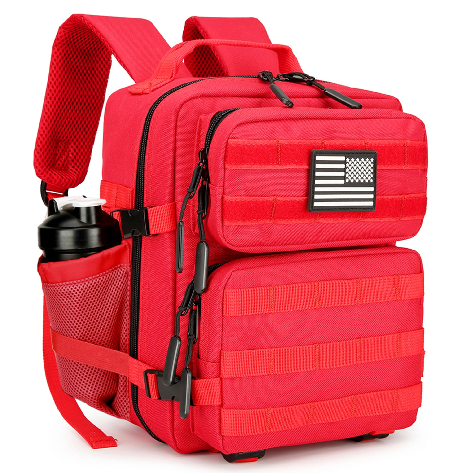 HongXingHai 9L Mini Tactical Backpack for Men and Women, Tactical Backpack Small for Hiking, Small Tactical Bag (Red)