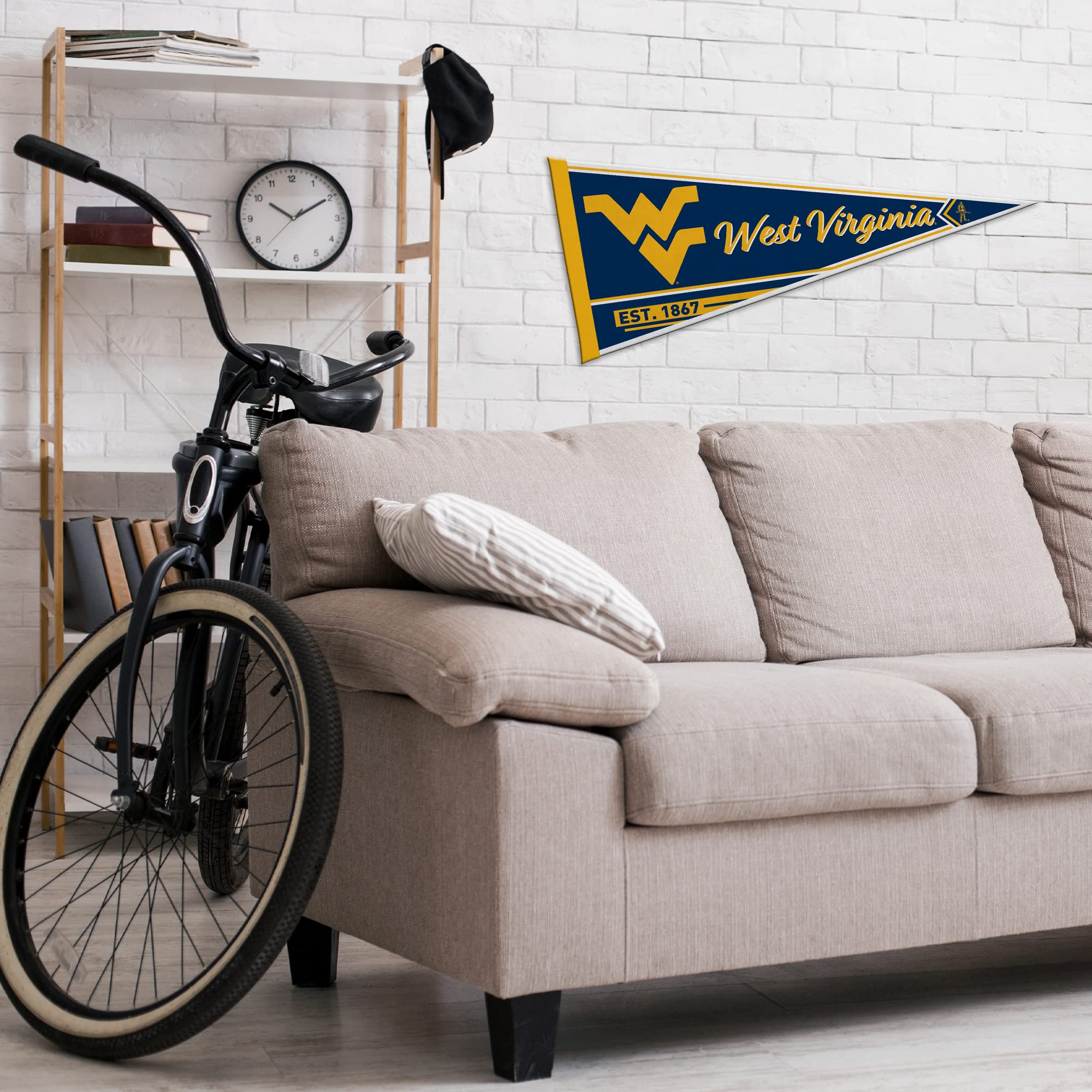 Rico Industries Ncaa West Virginia Mountaineers Classic 12'' X 30'' Felt Wall D  Cor Pennant - Great For Home/Bed Room/Man Cave