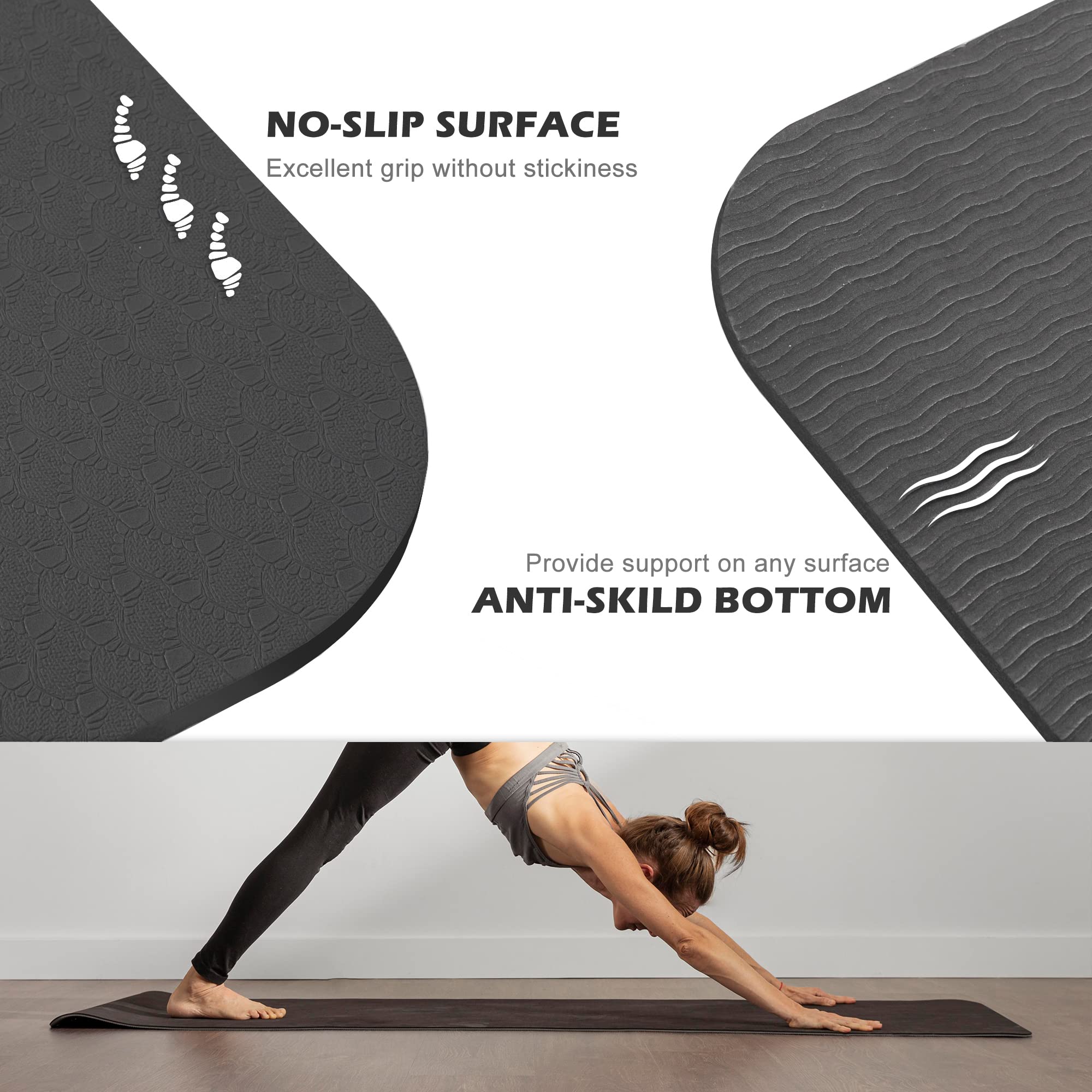 Umineux Yoga Mat Extra Thick 1/3'' Non Slip Yoga Mats For Women With Alignment Marks Eco Friendly Tpe Fitness Exercise Mat With