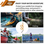 Lingvum Kayak Paddle Leash Stretchable Paddle Strap Coiled Lanyard Rope For Kayaking Canoing Boating, Fishing Poles Rods, Kayak