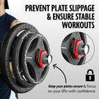 Dmoose Fitness Barbell Clips 2'' (Pair) - Quick Release Olympic Barbell Clamps With Anti Slip Tpr Lining - Barbell Collars For S