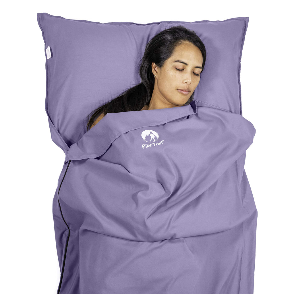 Pike Trail Sleeping Bag Liner - Travel And Camping Sheet, Lightweight And Compact Insert With Full Length Zipper And Guarantee (