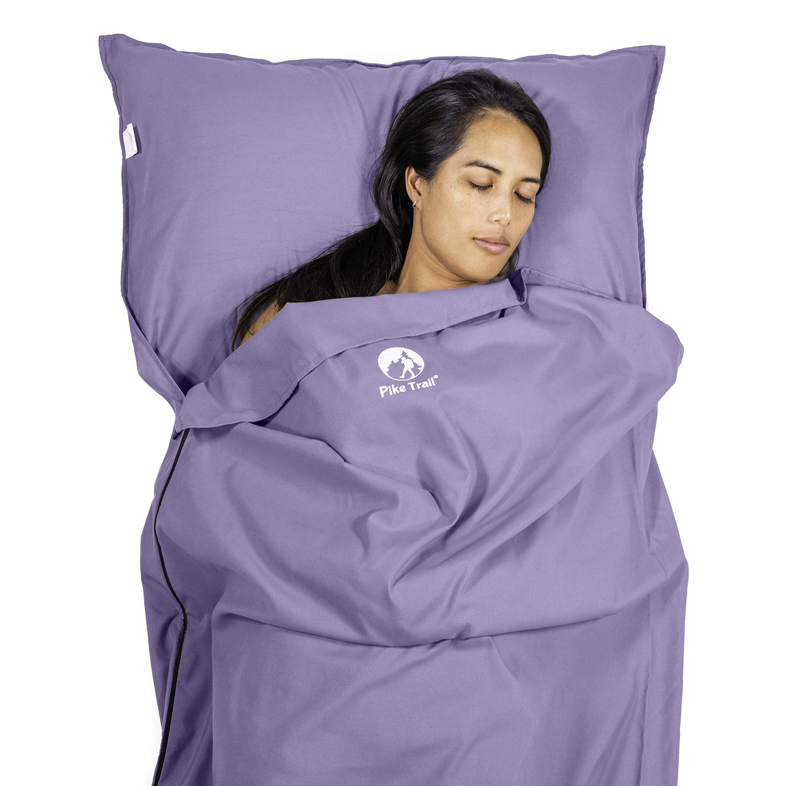 Pike Trail Sleeping Bag Liner - Travel And Camping Sheet, Lightweight And Compact Insert With Full Length Zipper And Guarantee (