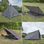 Free Soldier Waterproof Portable Tarp Multifunctional Outdoor Camping Traveling Awning Backpacking Tarp For Shelter Rain (Gray 1