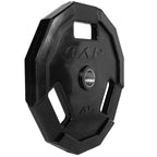 Cap Barbell 12-Sided Rubber Olympic Grip Weight Plates, Black, Single, 45 Pound