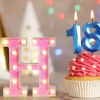 Foaky Led Letter Lights Sign Light Up Pink Letters Glitter Alphabet Letter Sign For Night Light Weddingbirthday Party Battery Po