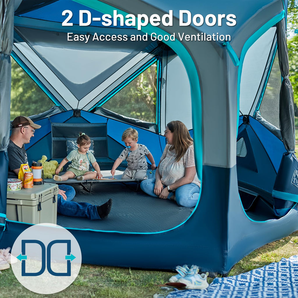 Timber Ridge 4-5 Person Instant Pop Up Cabin Hub Tent, 60S Easy Setup, Weather Resistant Family Tent With Rain Fly And Carry Bag