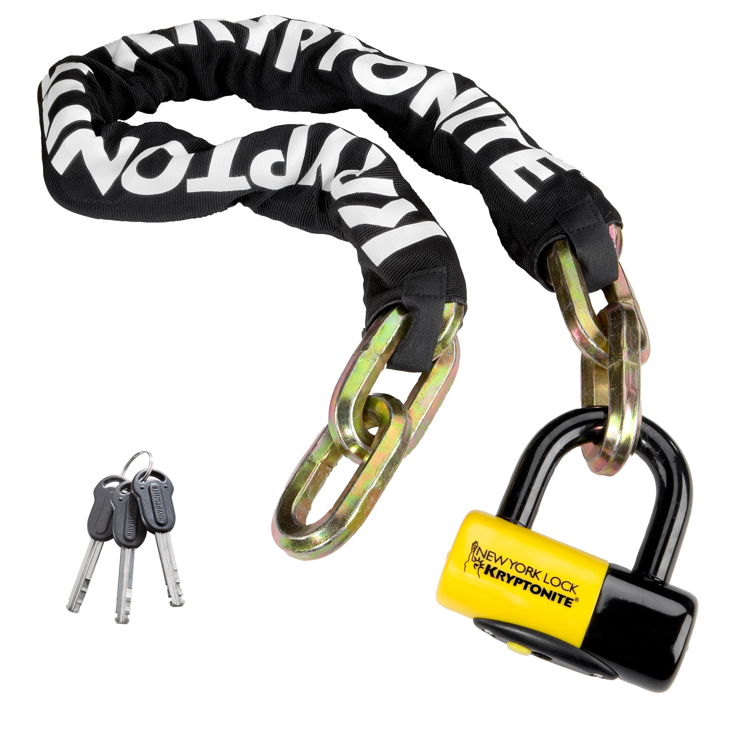 Kryptonite New York Fahgettaboudit 1410 Bike Chain Lock, 3.28 Feet Long 14Mm Steel Chain Heavy Duty Anti-Theft Bicycle Chain Loc