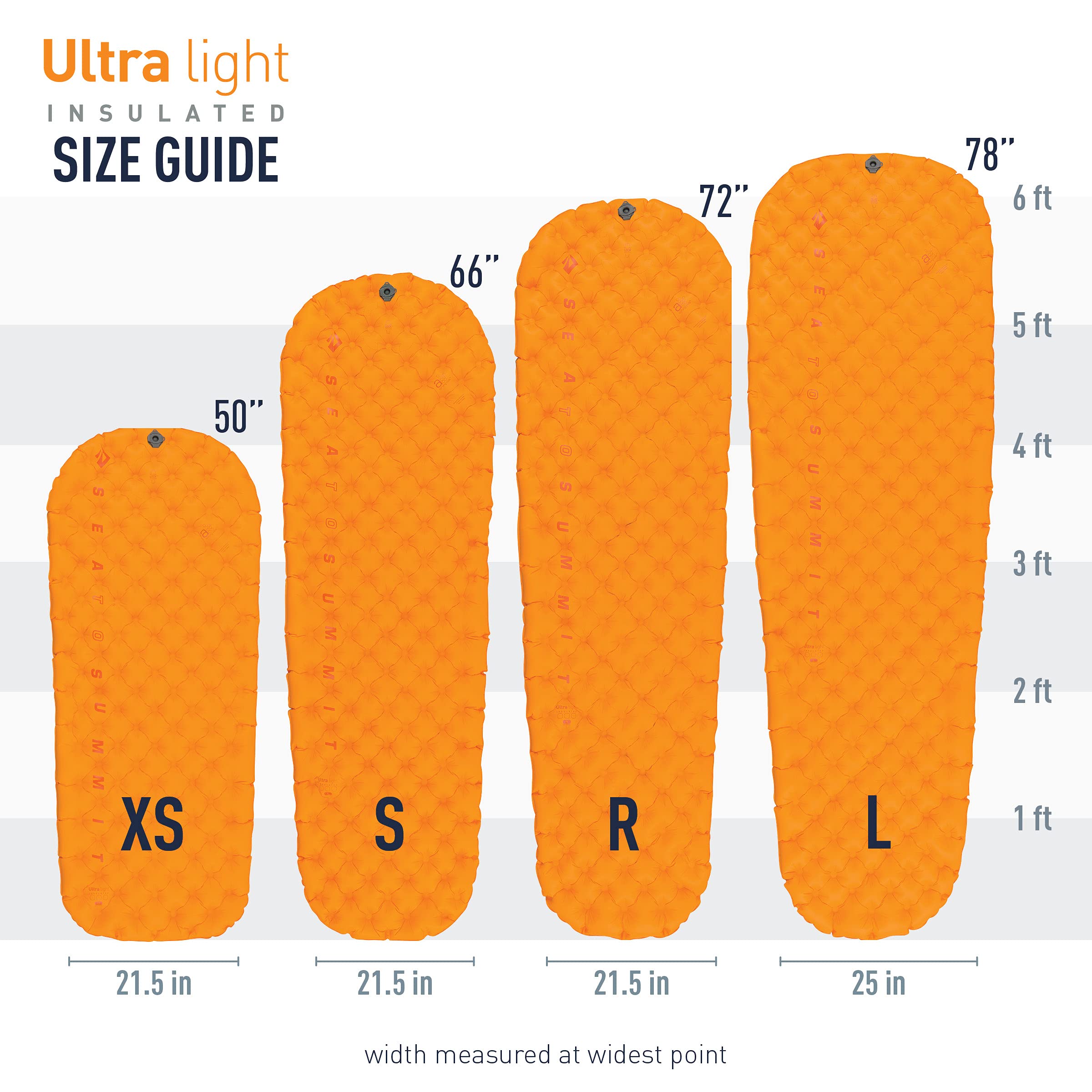 Sea To Summit Ultralight Insulated Backpacking Sleeping Pad, Regular (72 X 21.5 X 2 Inches)