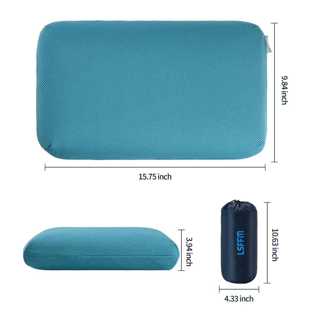 Lsffm Memory Foam Travel Pillow, Camping Pillow For Sleeping With Portable Bag, Easy To Carry, Small Foam Pillows, Double-Layere