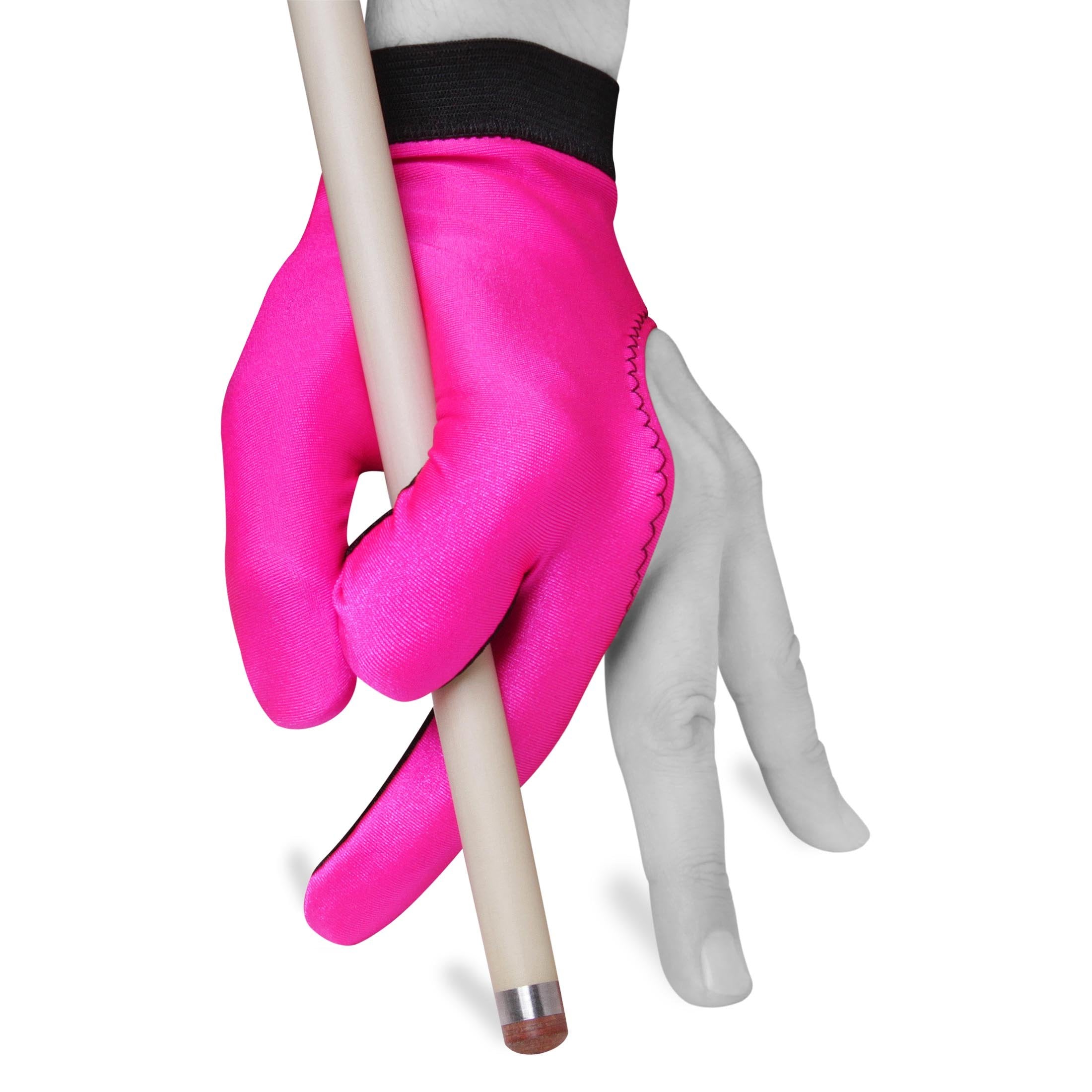 Billiard Pool Cue Glove by Fortuna - Classic Two-Colored - for Left Hand - Pink/Black (X-Large)