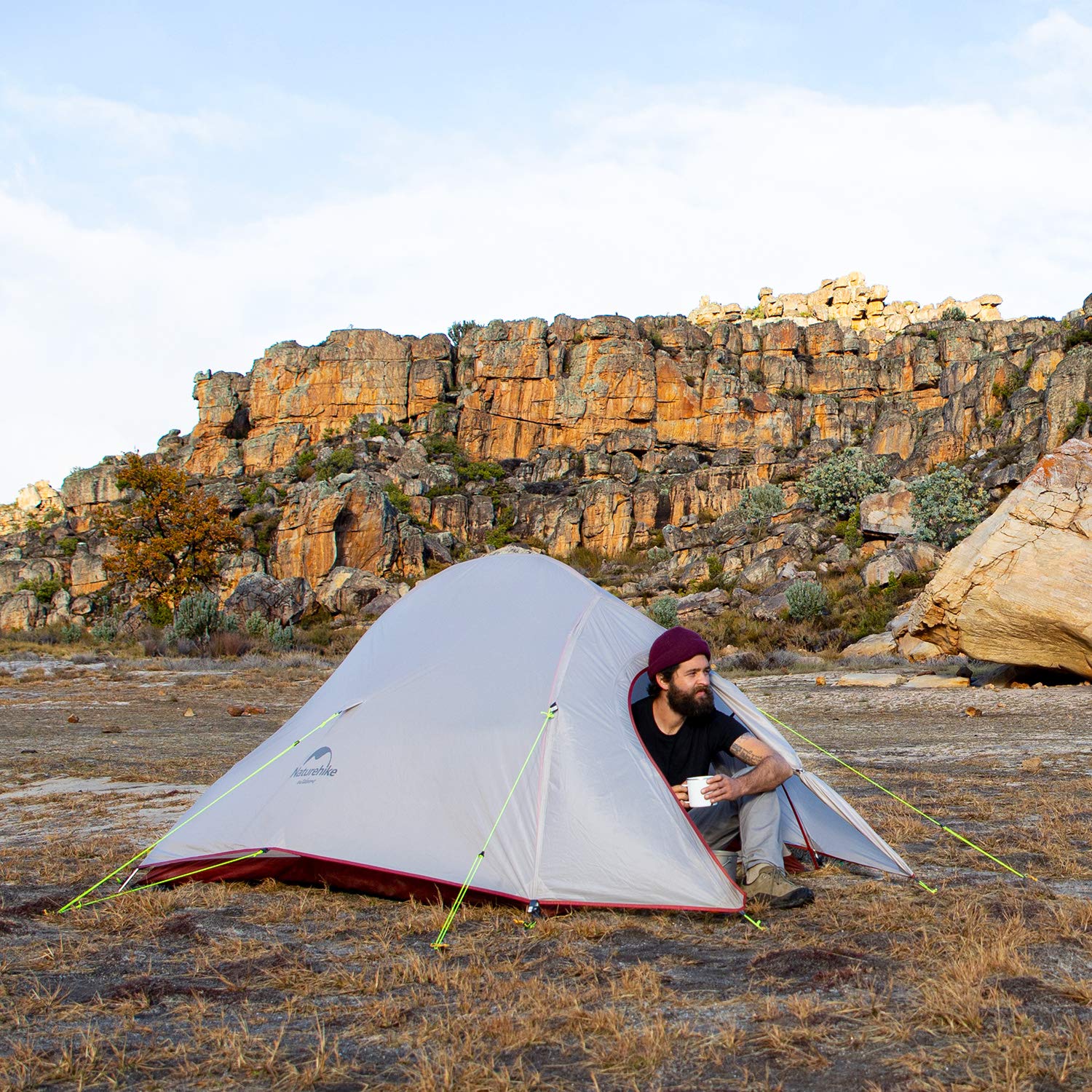 Naturehike Cloud-Up 2 Person Tent Lightweight Backpacking Tent With Footprint - Free Standing Ultralight Camping Hiking Backpack