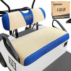 10L0L Golf Cart Seat Covers For Ezgo Txt Rxv & Club Car Ds 2000-Up, Breathable Air Mesh Fabric Washable - Beige Blue