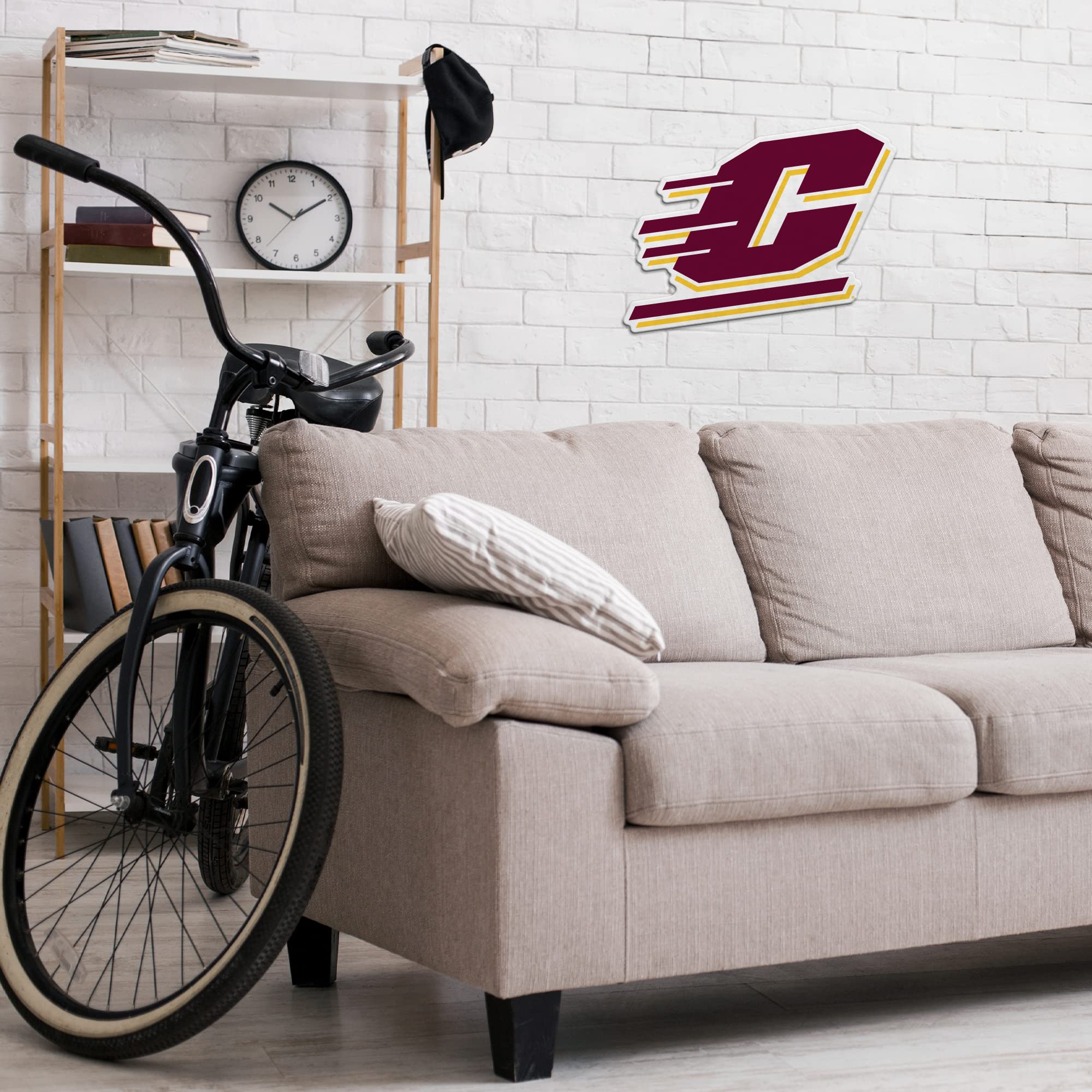 Rico Industries Ncaa Central Michigan Chippewas Primary Shape Cut Pennant - Home And Living Room D  Cor - Soft Felt Ez To Hang