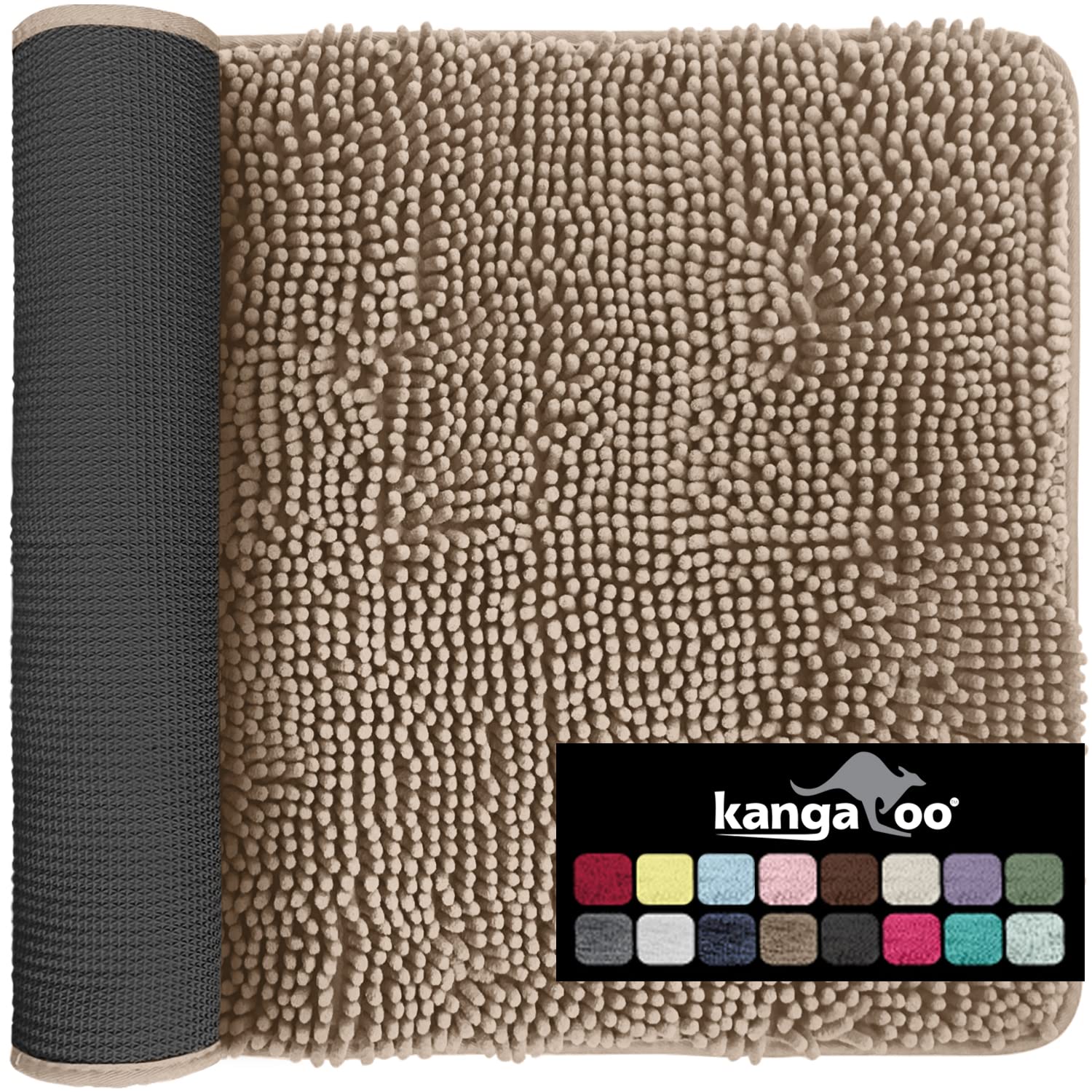 Kangaroo Luxury Chenille Bath Rug, 36X24, Extra Soft And Absorbent Shaggy Bathroom Rugs, Machine Wash Mat, Strong Underside, Plu