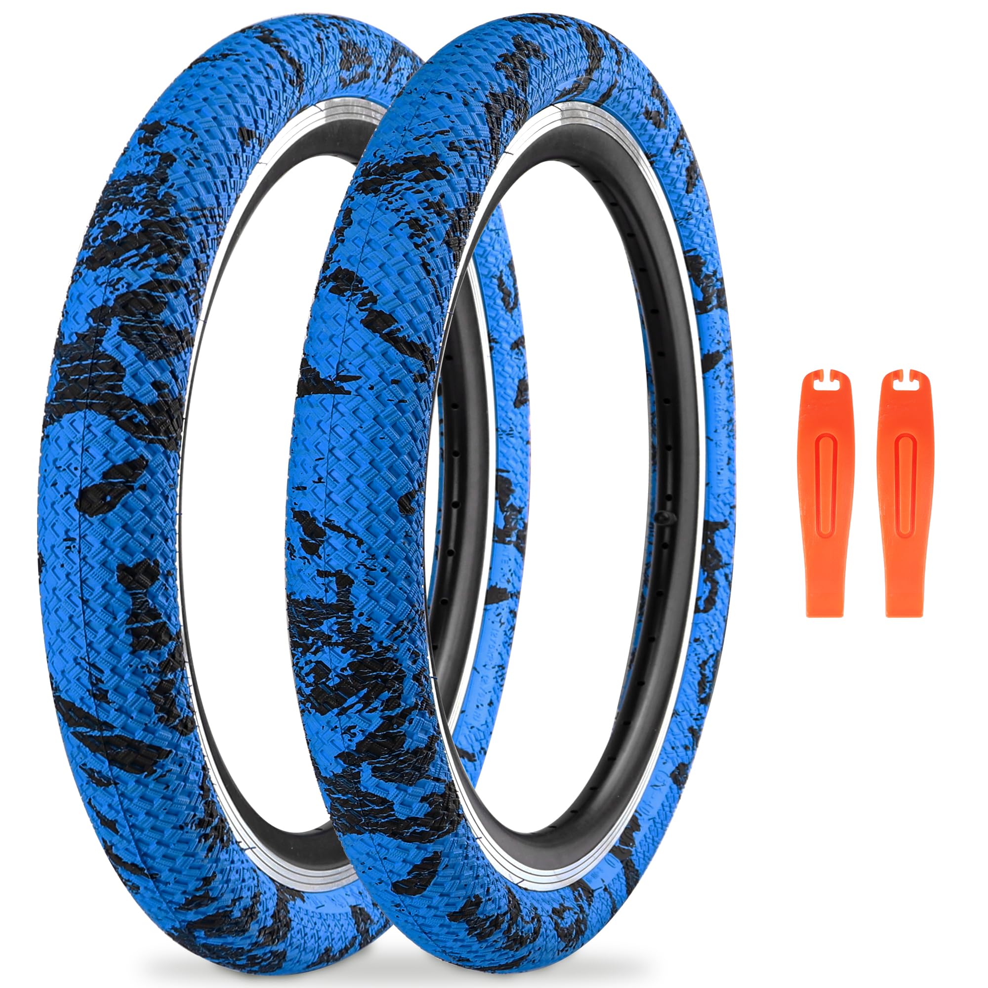 WEEROCK Bike Tire 20 Inch Camouflage Tire 2 Pack 20 x 2.1 Folding Bead Replacement Tyre for 20 Inch Bicycles,Kid Bike, MTB, Moun