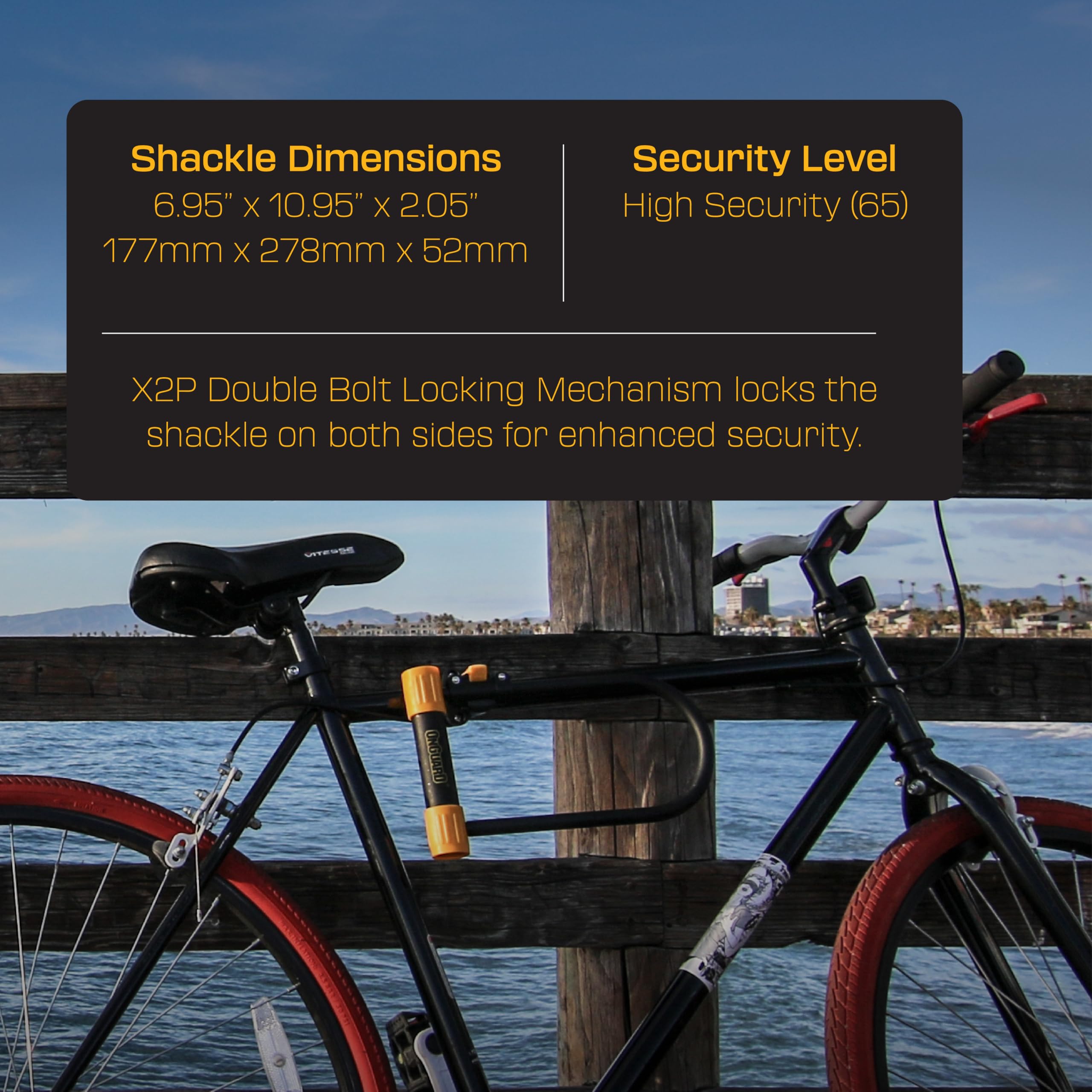 Onguard Bulldog Std U-Lock, Black/Yellow
