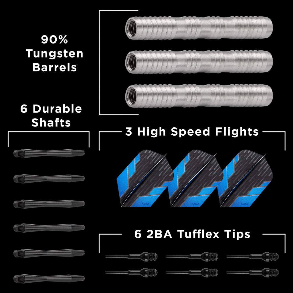 Fat Cat Bulletz 90% Tungsten Soft Tip Darts With Storage/Travel Case, 18 Grams