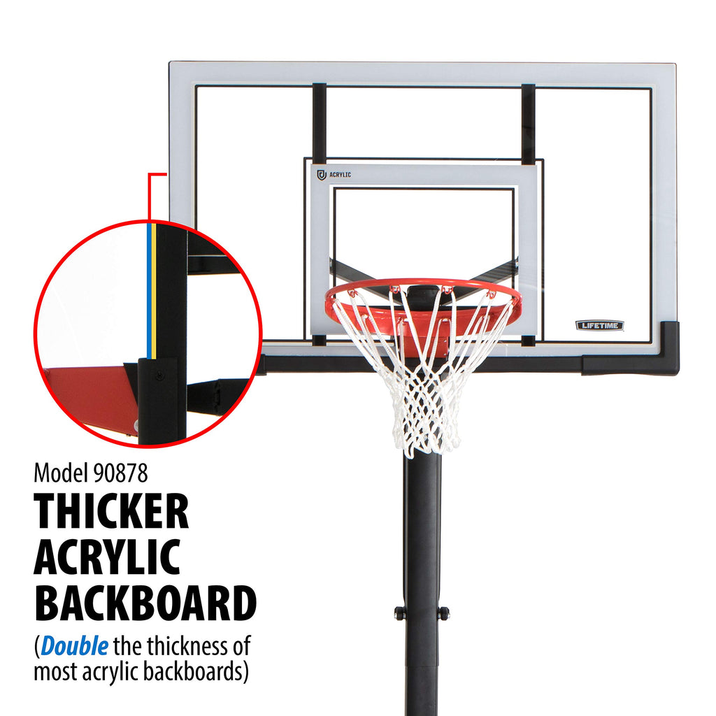 Lifetime Adjustable In-Ground Basketball Hoop (54-Inch Acrylic) Clear